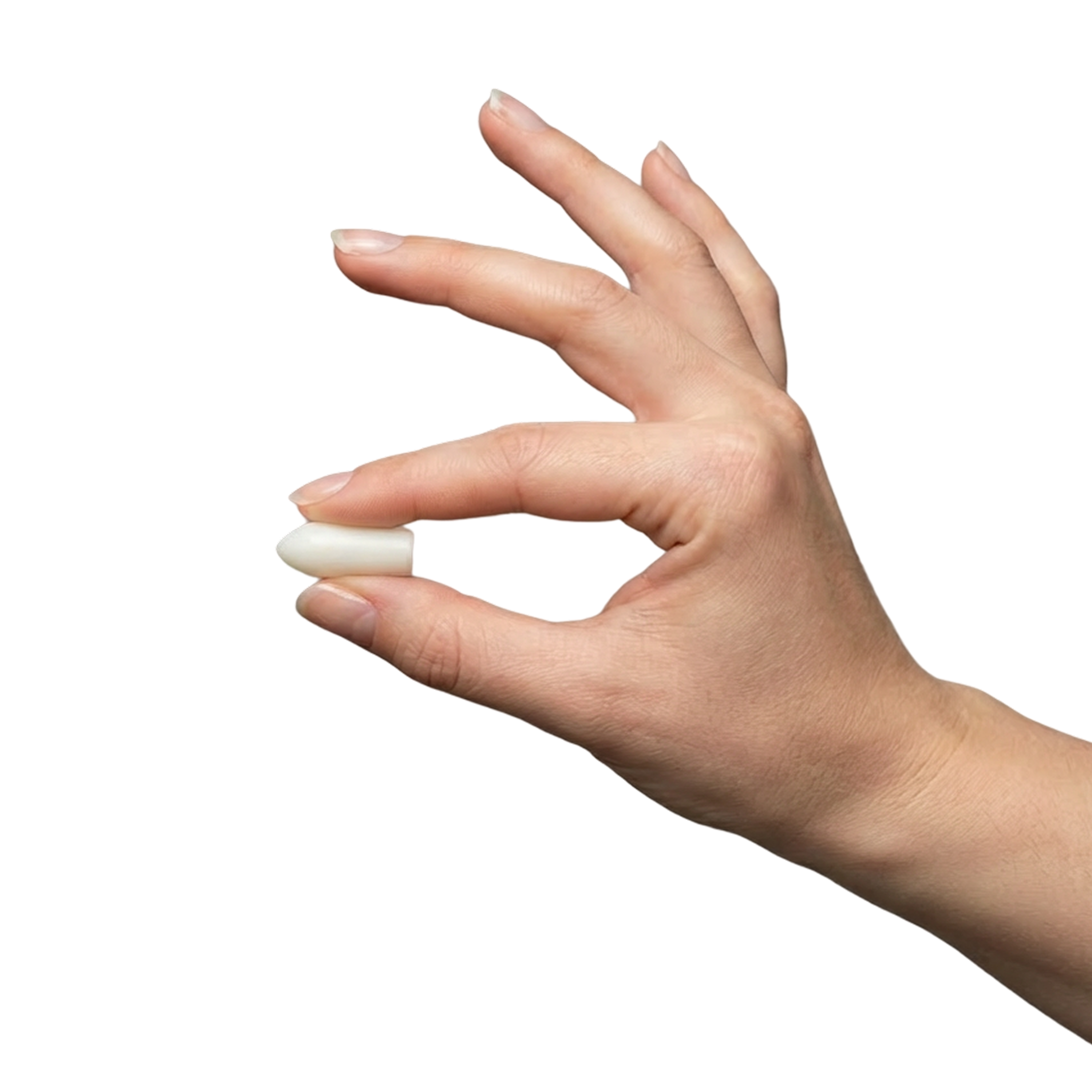 Hand holding a compounded vaginal suppository